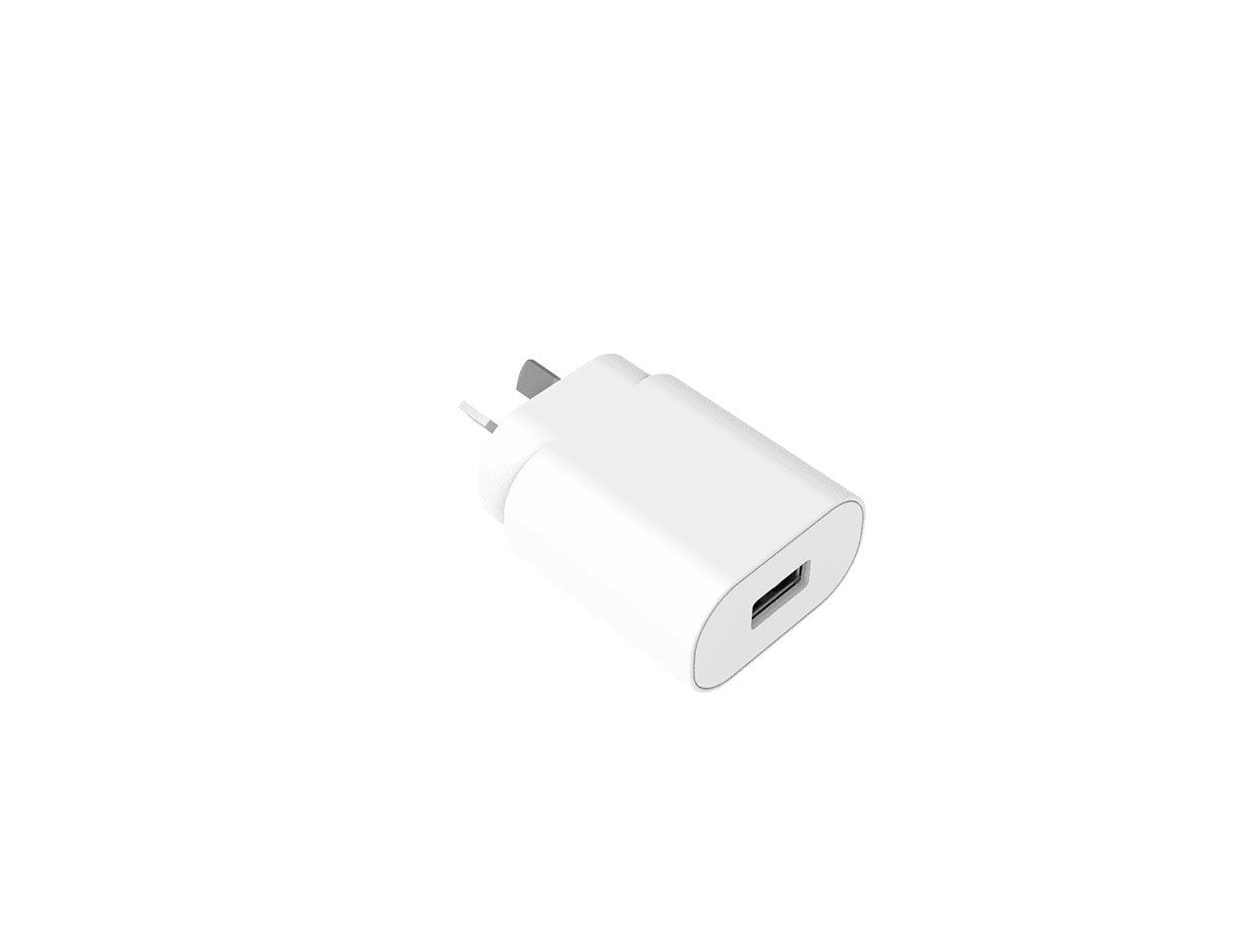 @5W 5VDC Output Wall-mount,AUS,USB A,Apple Compatible,White