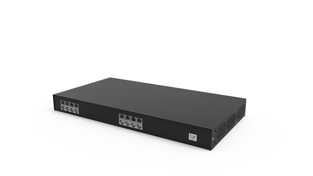 576W 8-Port 72W/Port IEEE802.3BT Compliant PoE Injector With Simple Network Management Protocol Rack Mount