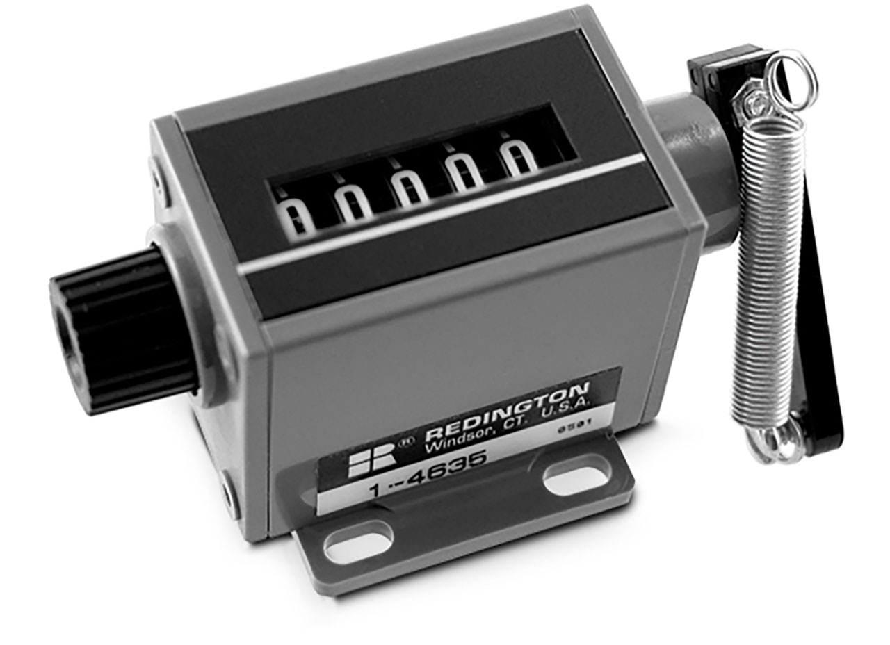 6 Digit Mechanical Stroke Counter Right Hand Top Going Base Mount Reset Knob 10" Wire Leads