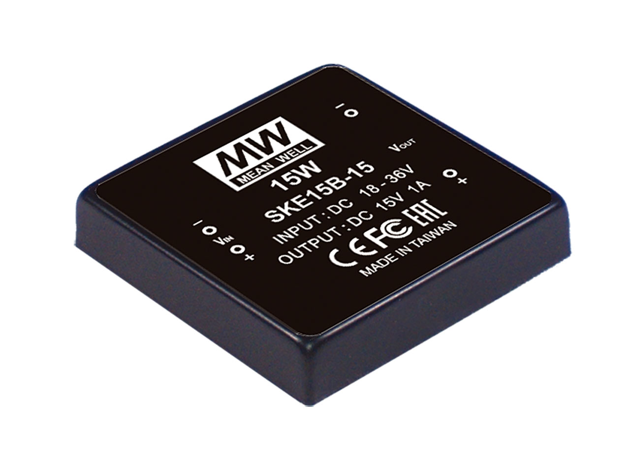 DC-DC Regulated Single Output Converter 15W 15V 100-1000mA Output 36-72Vin PC Pins