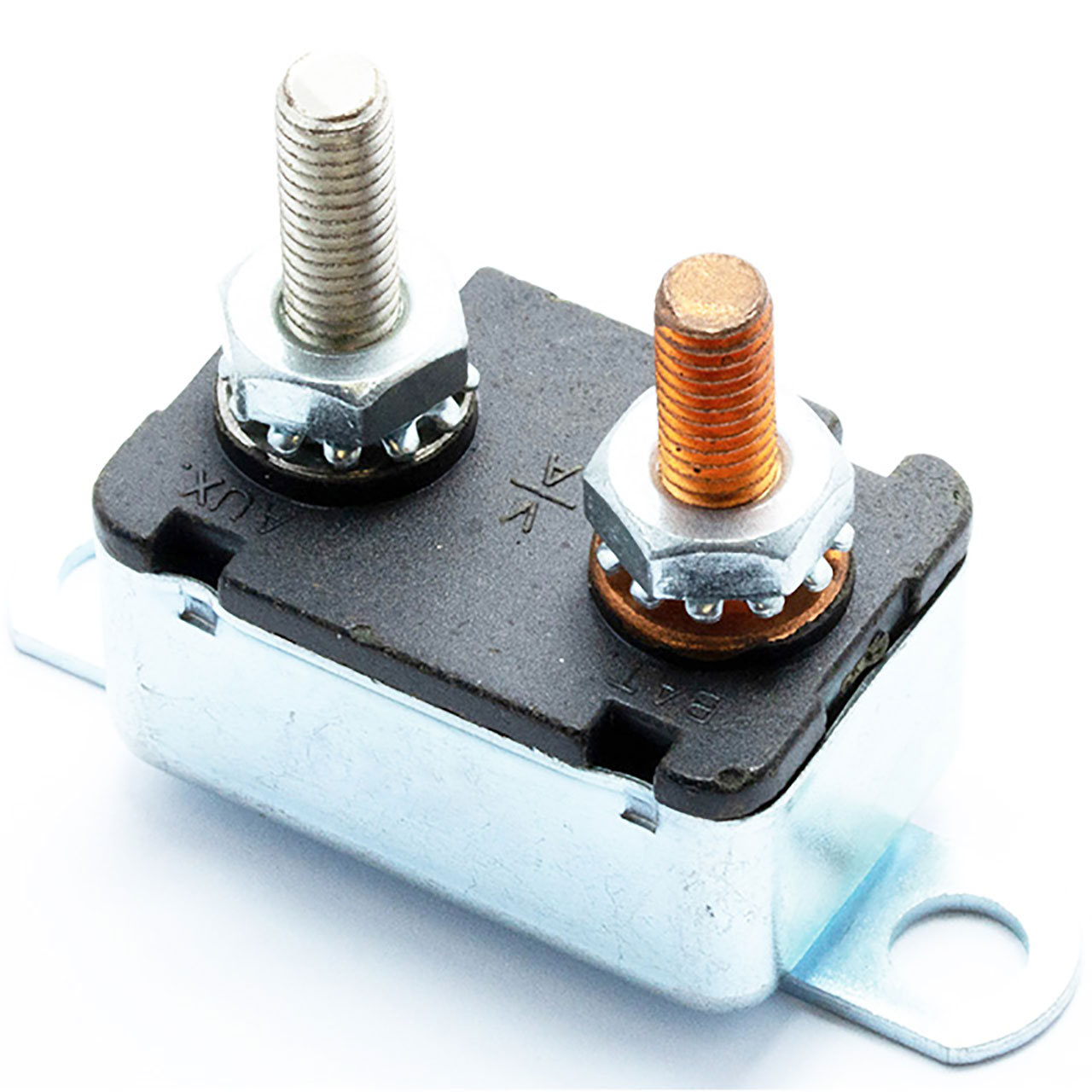 Circuit Protection Circuit Breaker Modified Reset- 10-32 Stud 24V 30A Vertical Tab