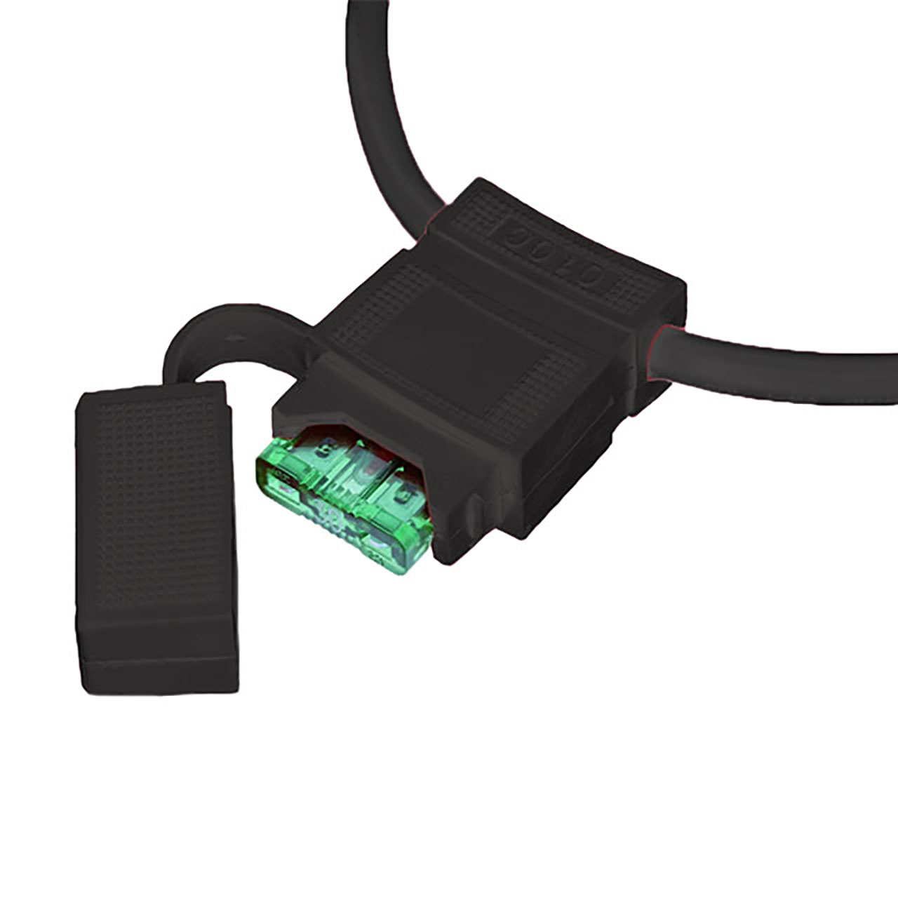 Circuit Protection Black Fuse Holder IP65 In-Line for Regular Blade 16AWG 15A Black Wire