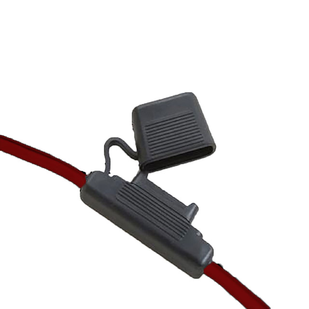 Circuit Protection Black Fuse Holder IP65 In-Line for Maxi Blade 8AWG 60A Red Wire