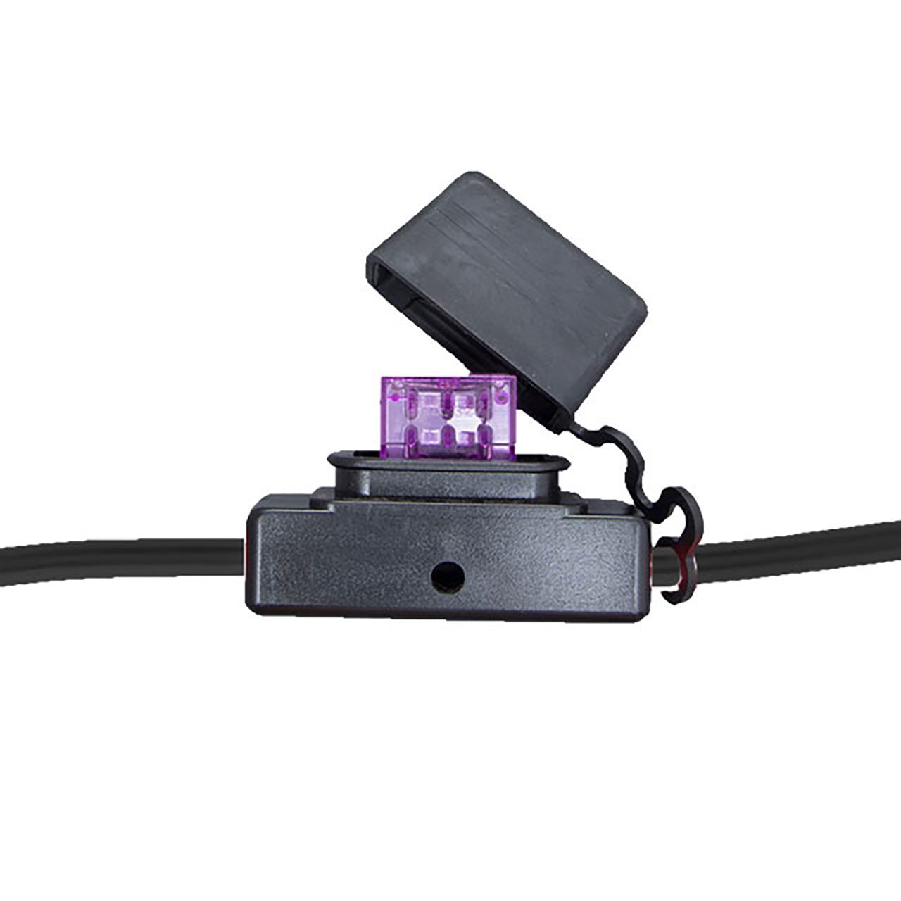 Ignition Protected Black Fuse Holder IP65 In-Line for Maxi Blade 6AWG 80A Black Wire
