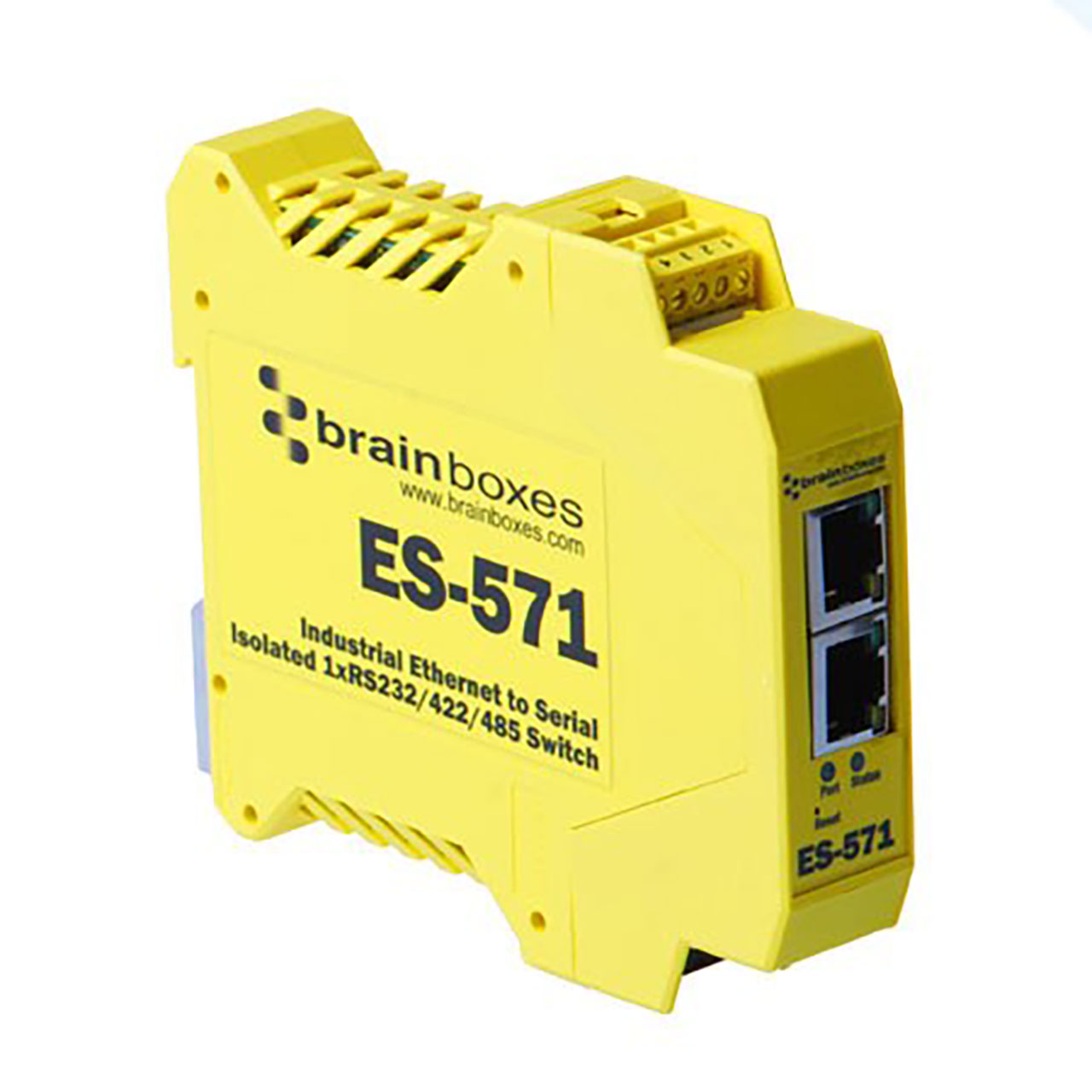 Isolated Industrial Ethernet to Serial 1 x RS232/422/485 + Ethernet Switch DIN Rail Mountable