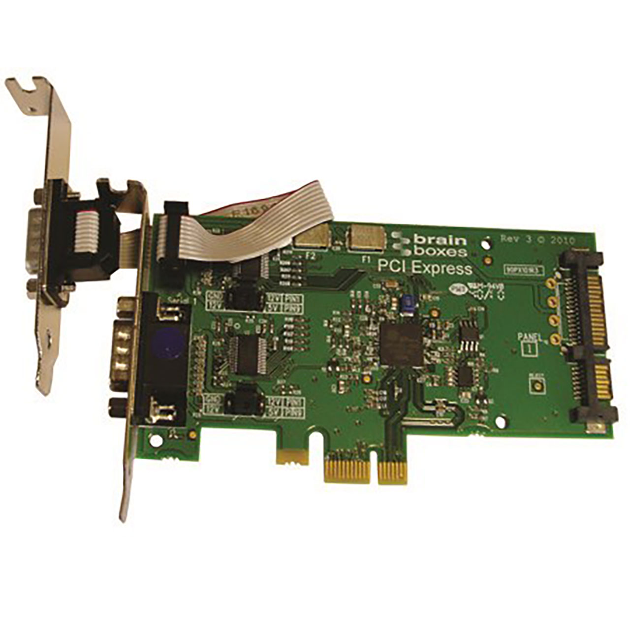 PCI Express 2 Port RS232 Powered (Through IDE Power Connector) Low Profile 1 Amp POS Card