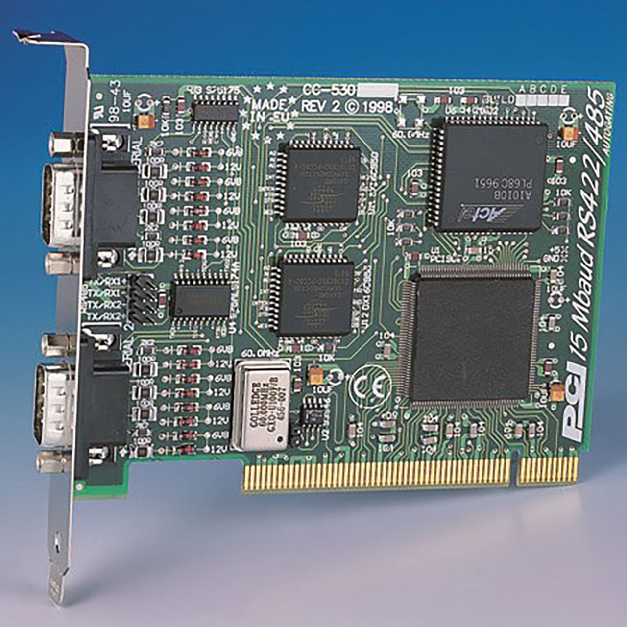 PCI Card 2 Port RS422/485 Serial Card up to 15 Mega Baud