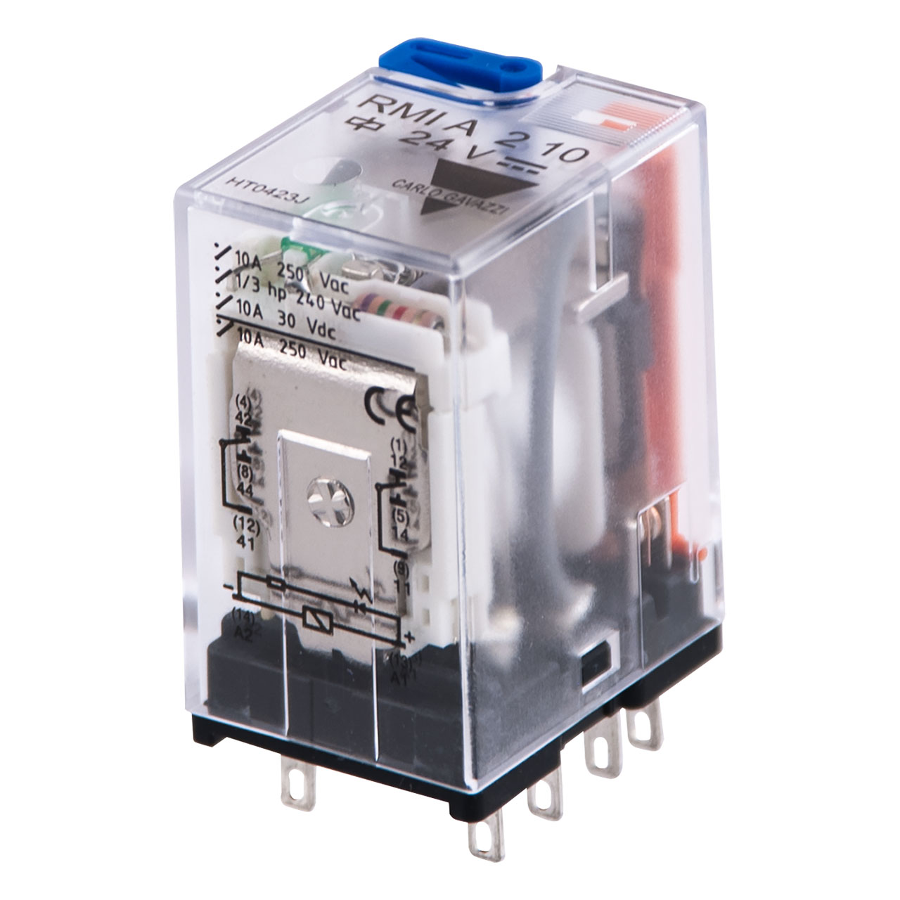 Industrial Electromechanical Relays Series 10A 250VAC/30VDC 8 Pins DPDT (2 Change Over Contacts) Coil Voltage 24VDC