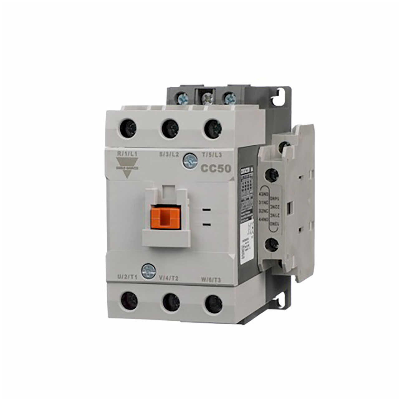 Three-Pole IEC Style 50A Rated (Ac3 at 440VAC) Contactor Screw Terminal 24VAC 50/60Hz Coil and Two Normally Open/NC Aux Contacts