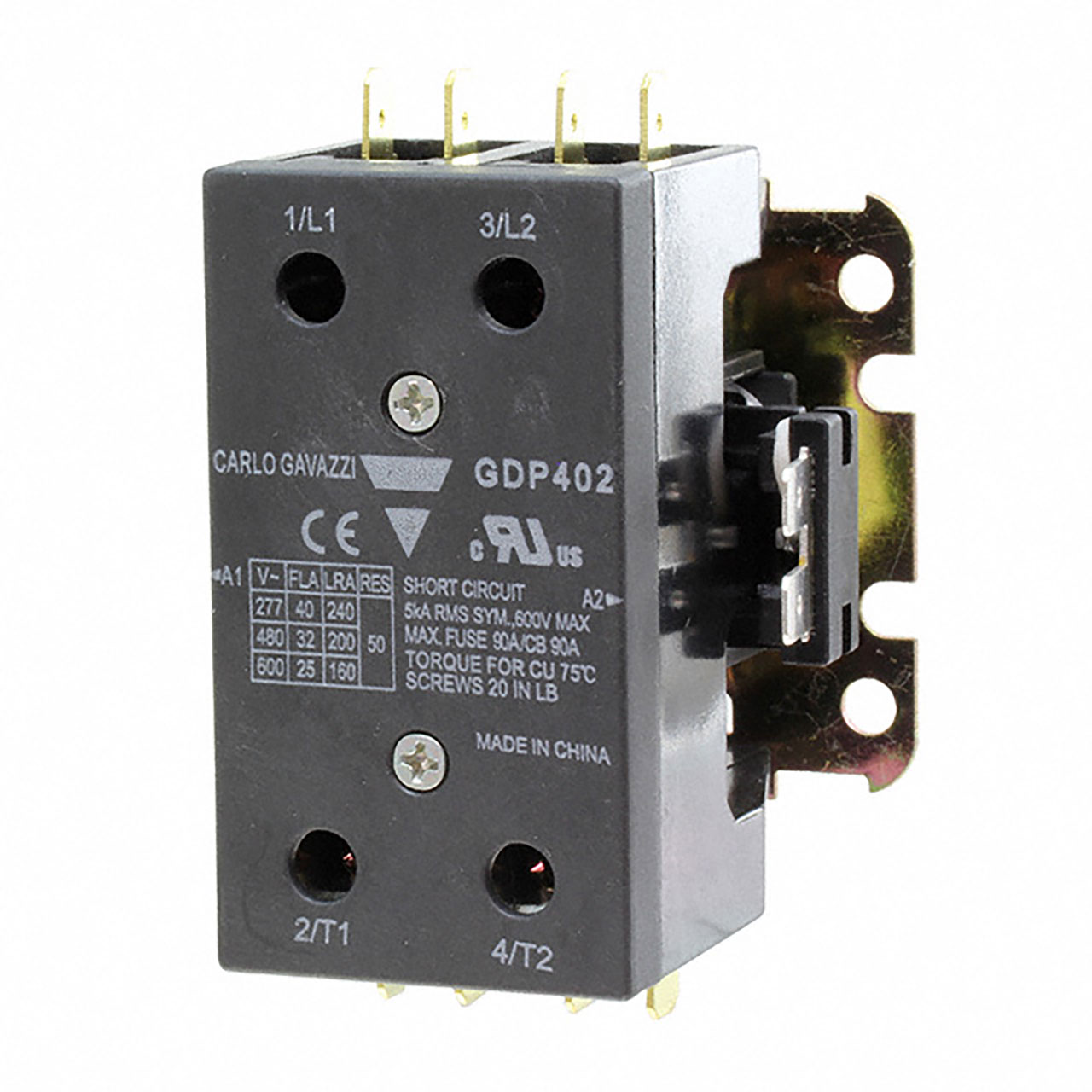Two-Pole Definite Purpose Style 25A Rated (Fla at 240VAC) Contactor Screw Terminal 120VAC Coil and No Auxiliary Contacts