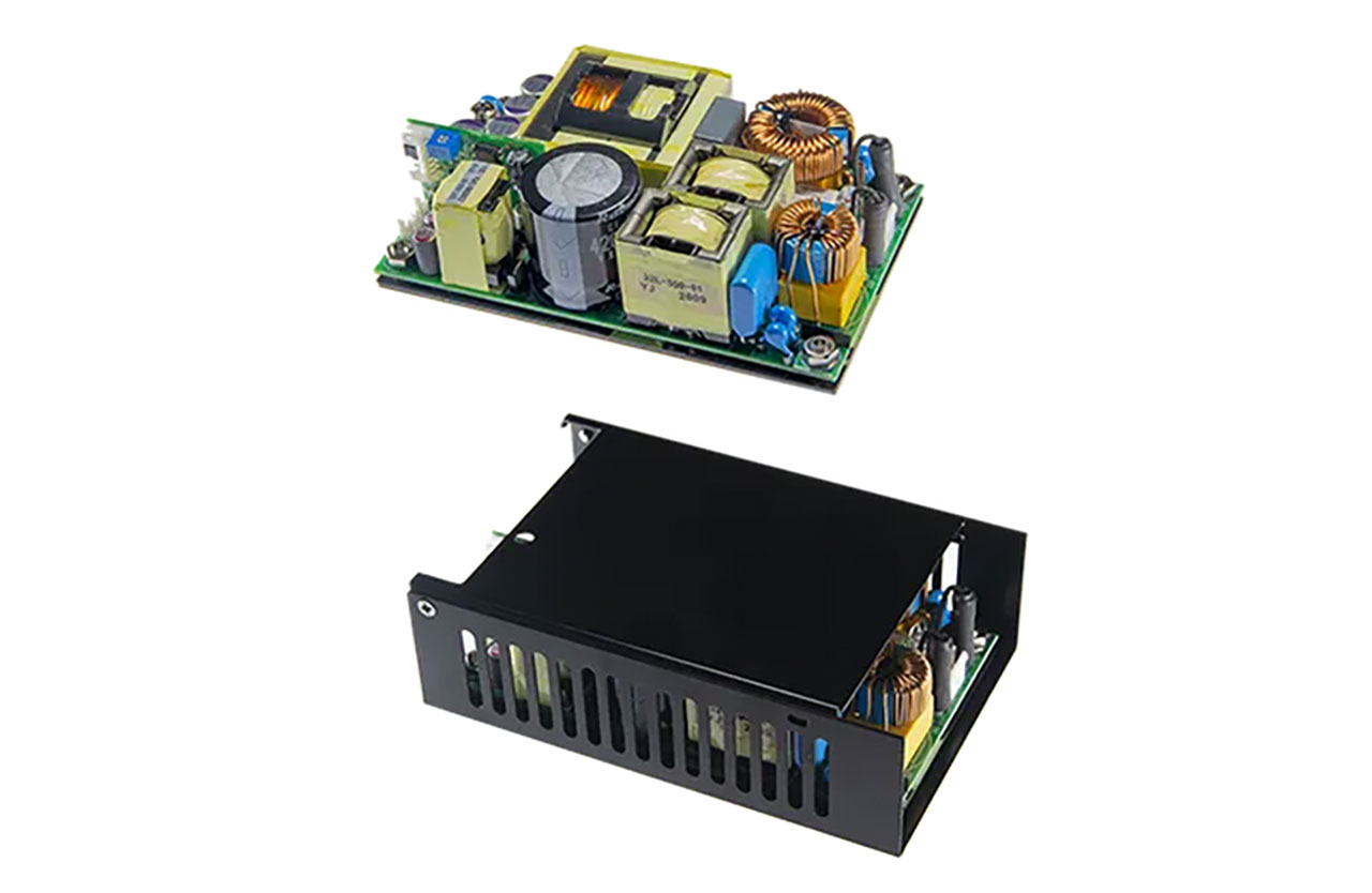 Open Frame 500W AC-DC Power Supply with Baseplate 36V 10.56A to 13.89A PFC 5Vsb 12V Fan Output