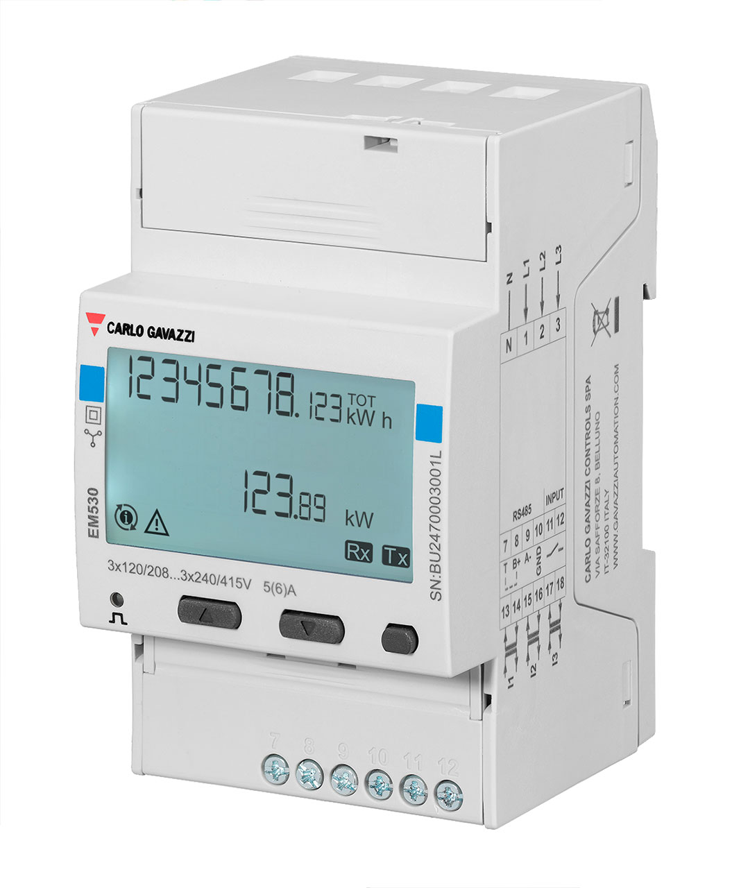 Three-Phase Energy Analyzer 120 to 240 V L-N 208 to 415 V L-L 5 (6) A Static Output