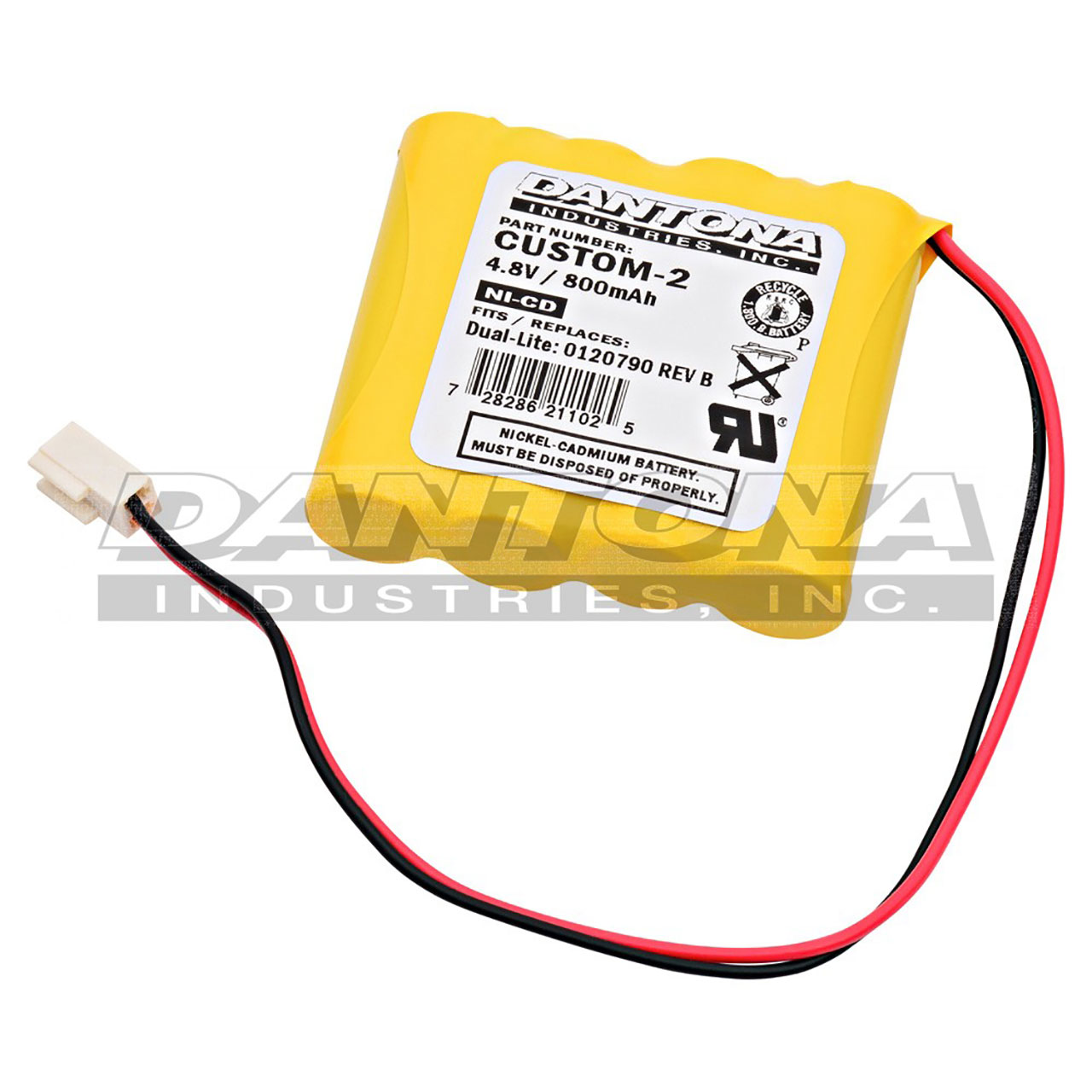 Dual-Lite 12-790 Nicad Battery 4.8V 800mAh