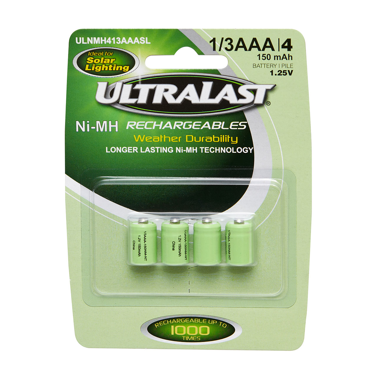 Ultralast 1/3AAA NiMH Battery 1.2V 150mAh