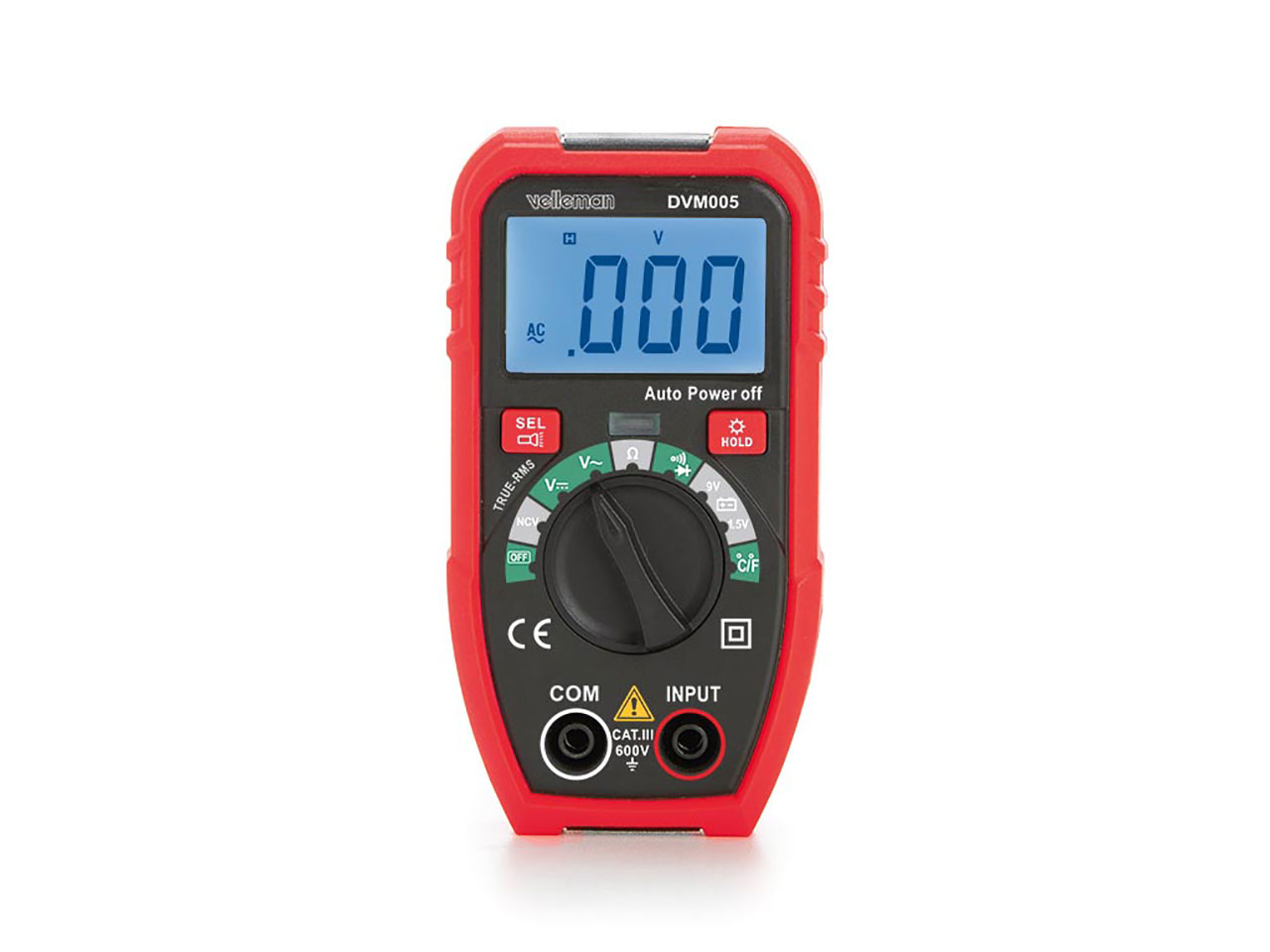 Digital Multimeter LCD CAT III/600V 8 Function with Test Leads