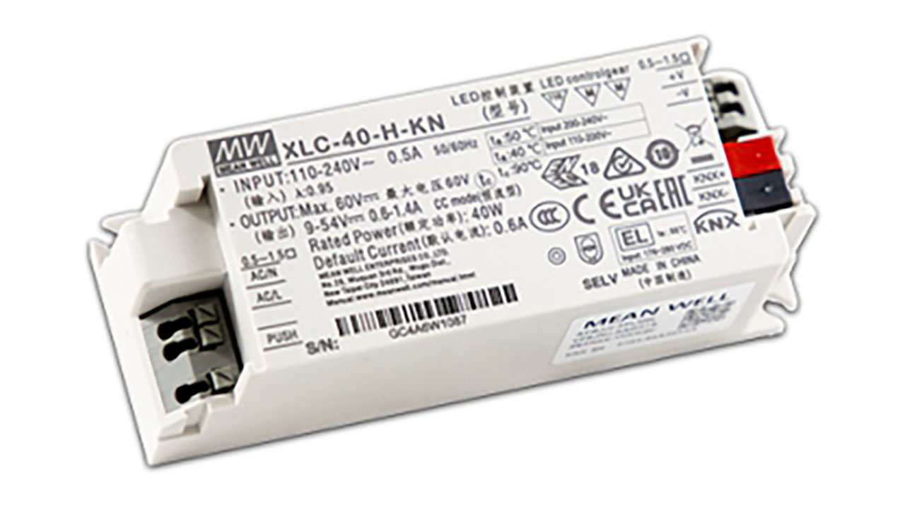 Multi-Stage Constant Power LED Driver 40W 600mA to 1400mA 9-54VDC without Strain Relief