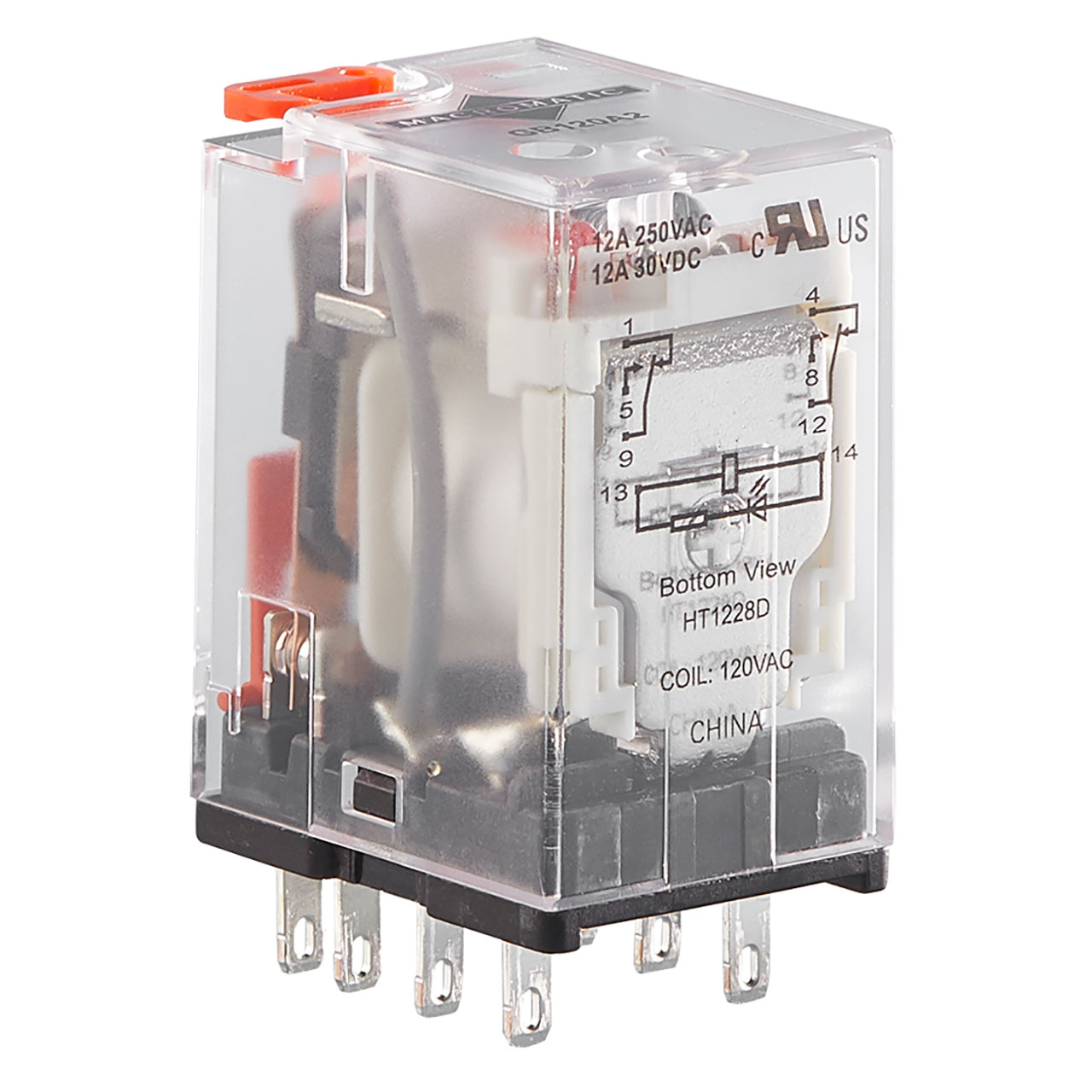 General Purpose Blade Style Relay,24VAC,2P,DPDT