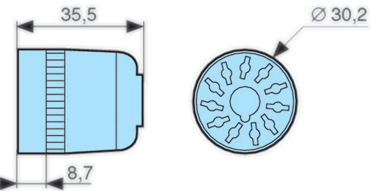 Control B13 11-Pin Solder Connected Socket Tag Connector