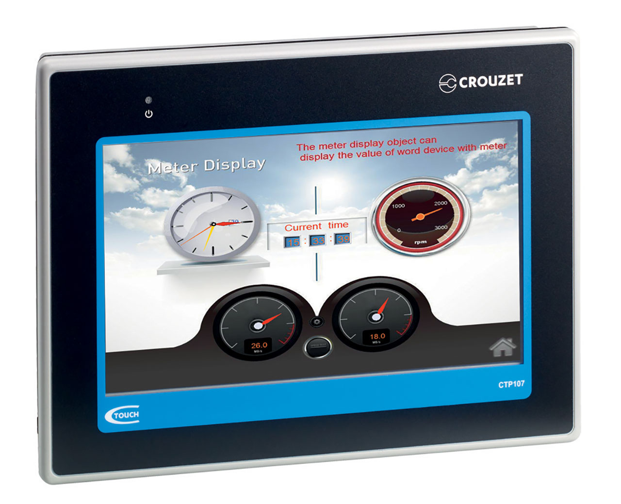 Crouzet Touch HMI CTP107-E Ethernet Mounting Plate with Notches Performance Version Screen Only