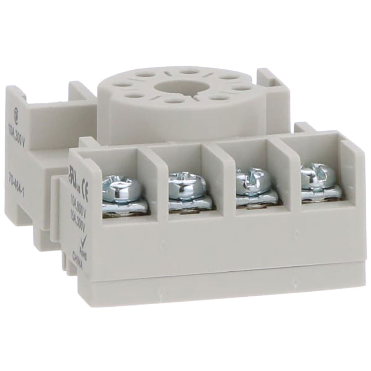 Relay Socket 8 Pin DIN or Panel Mount 300 or 600 V (Nom.) 15 or 10 A (Nom.)