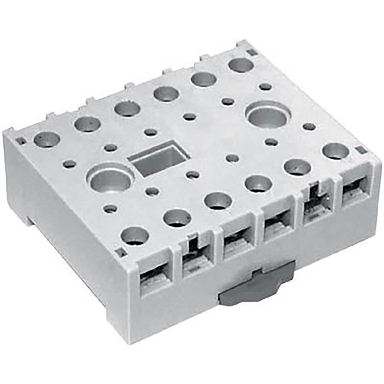 Relay Socket 12 Pin DIN Rail/Panel Mount 27390D Screw Terminal Gray 12-20 AWG 10A 600V 94V-0 Rating 219 Series