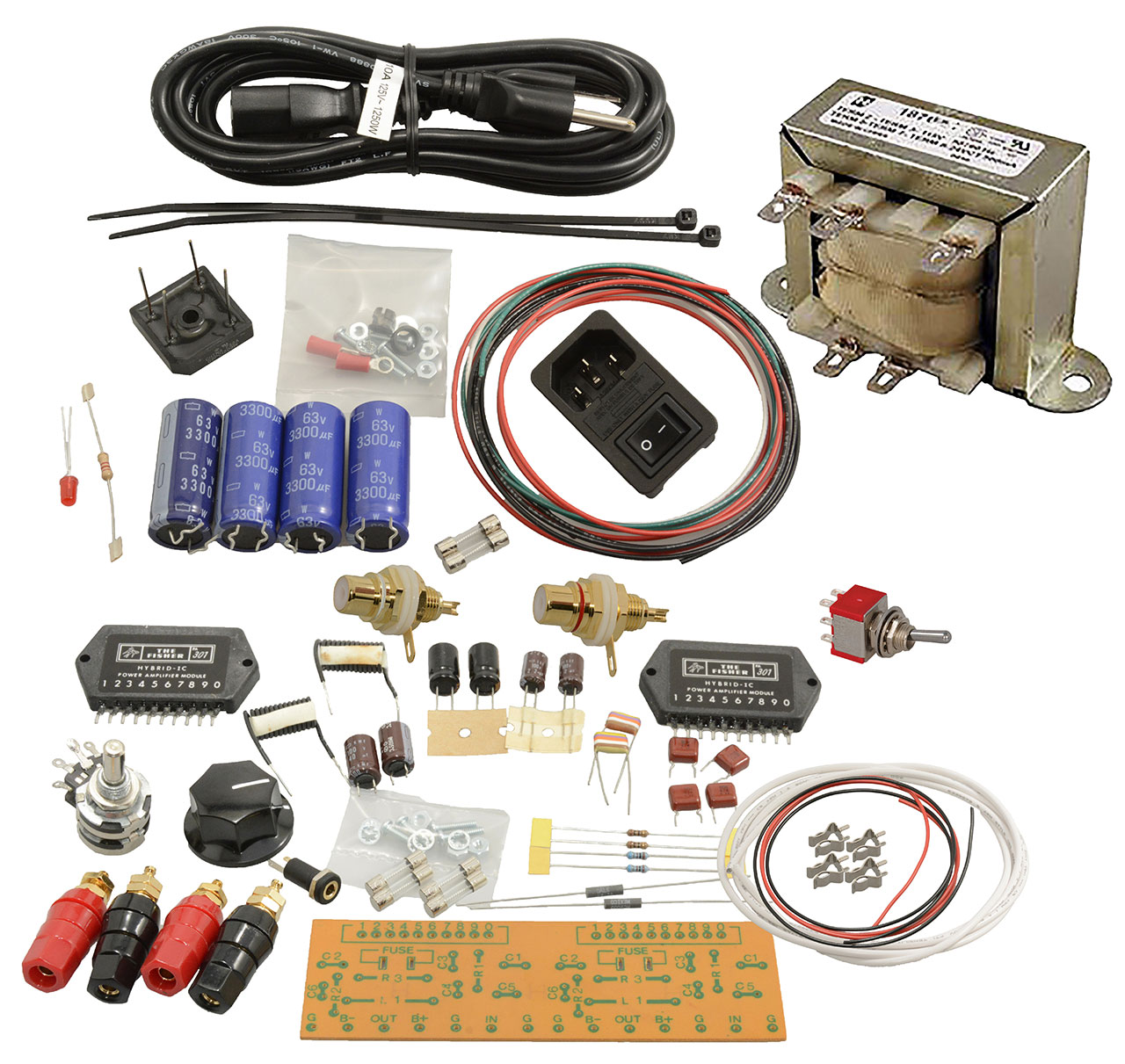 POWER AMP KIT,XFMR 187F36+PSU BASE KIT+FISHER PA301 AMP KIT