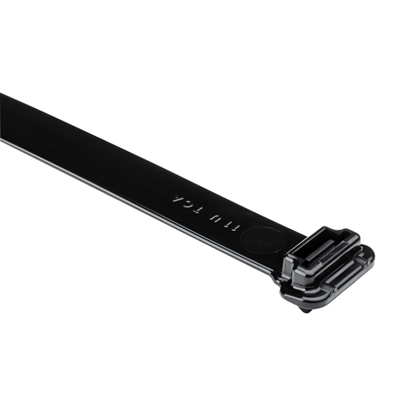Wide Strap Cable Tie, 9.1"L, 0.375 - 2.25" Bundle Dia, 120lb Tens Stngth, PA66HIRHSUV, Black, 300 per Package