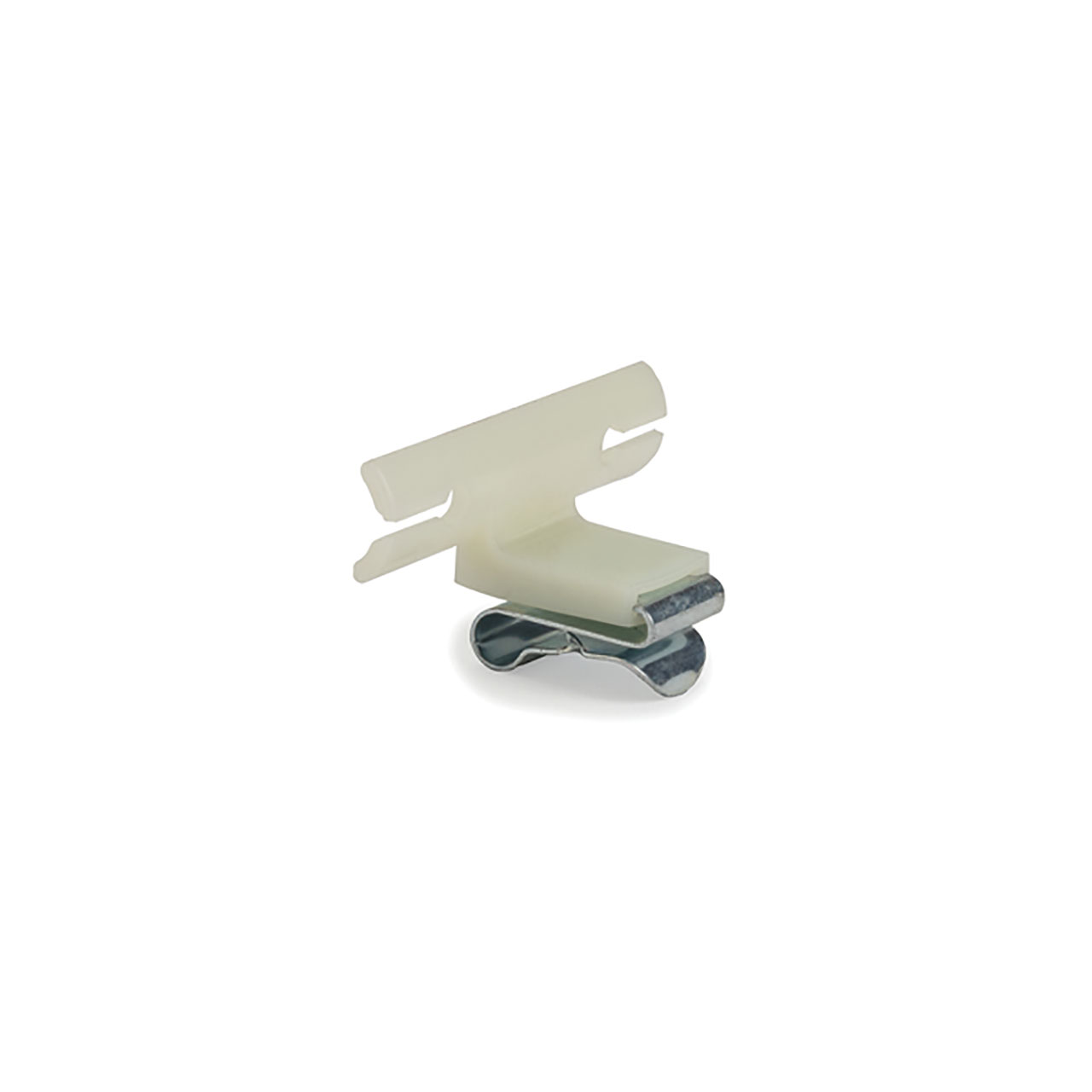 Edge Clip and Tape Clip, Panel Thickness 0.03 - 0.08", 1.43" Long, PA66HIRHS, Cream, 4000/ctn