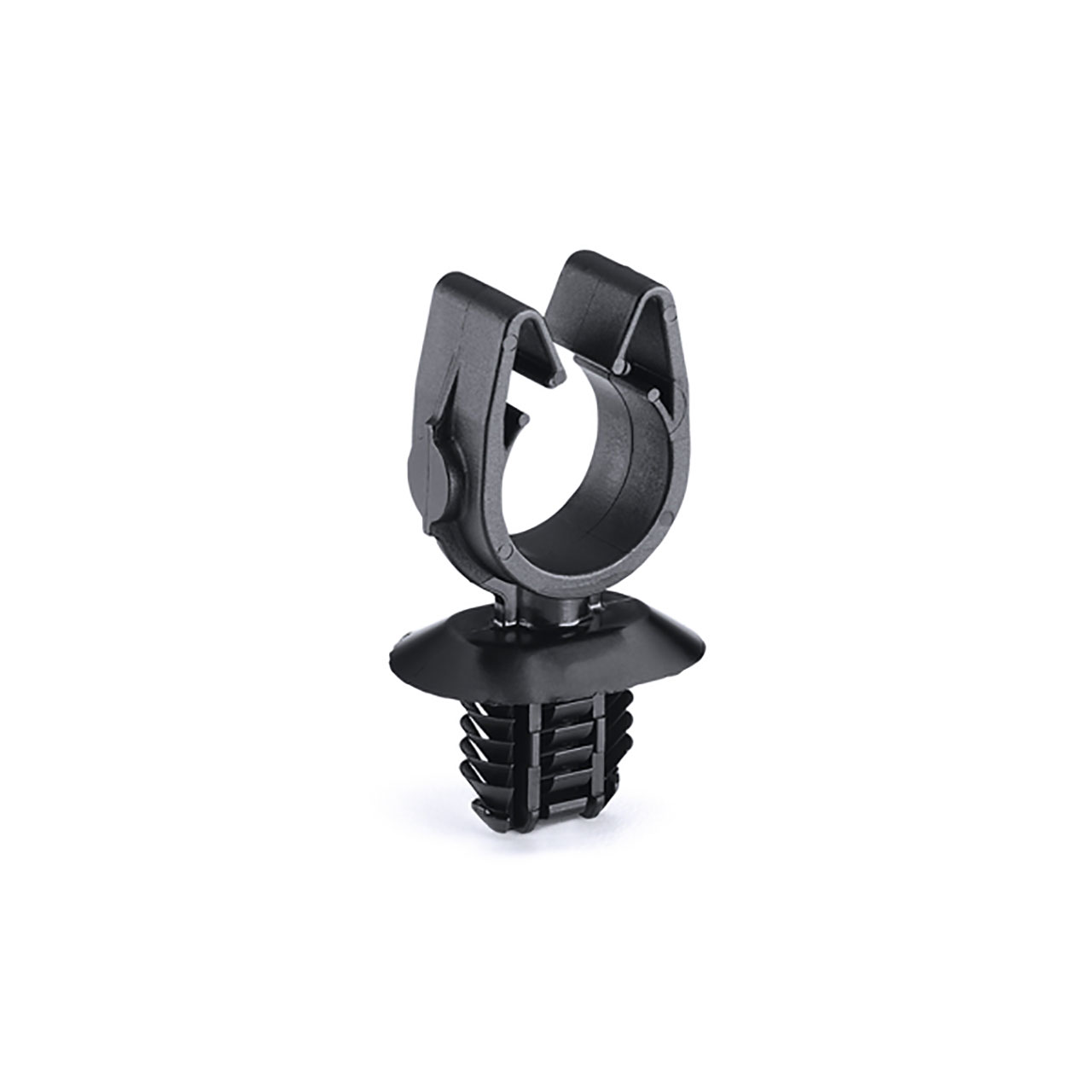 MOC Clip, 12 mm, with 4 x Oval Fir Tree, PA66HIRHSUV, Black, 2000/ctn