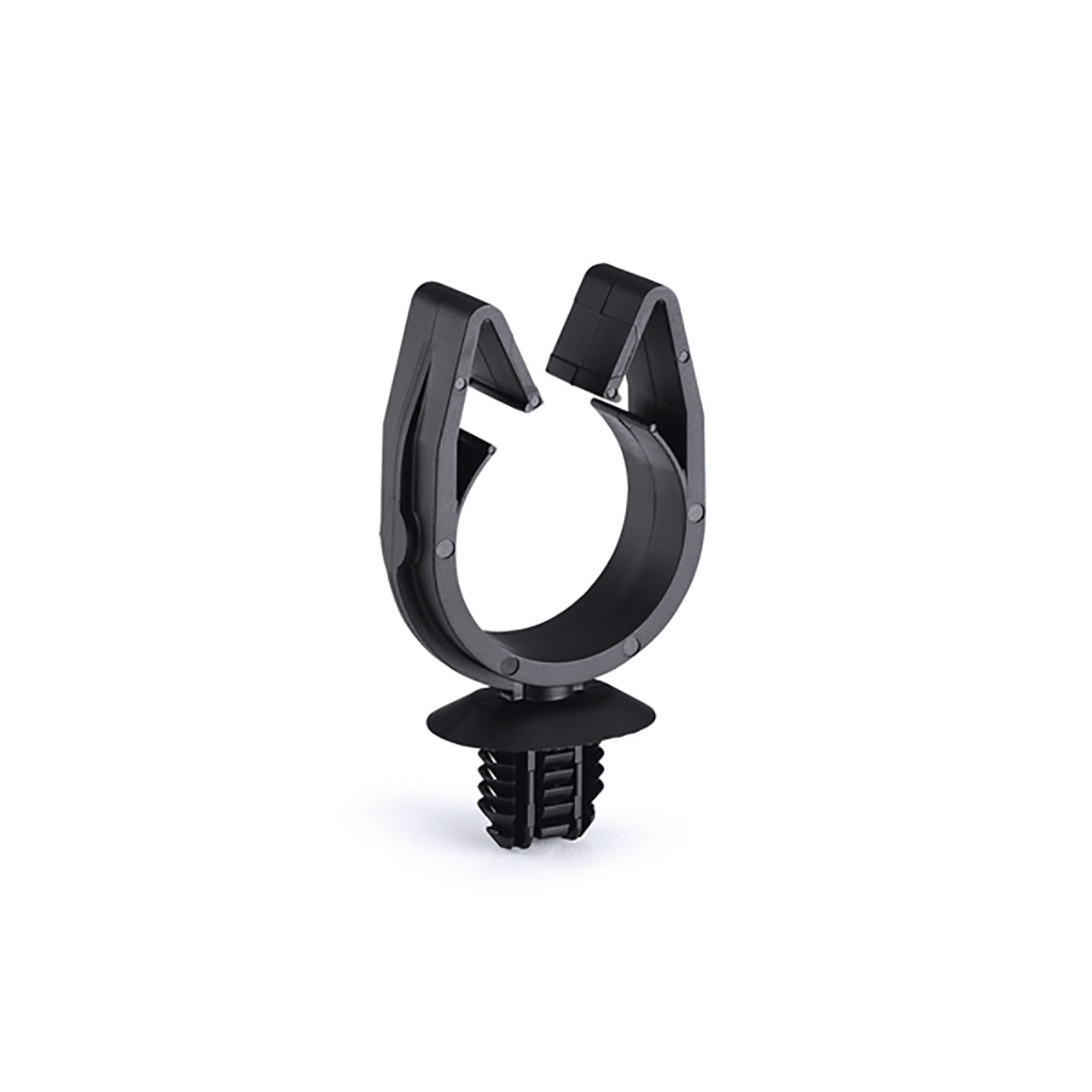 MOC Clip, 26 mm, with 4 x Oval Fir Tree, PA66HIRHSUV, Black, 1000/ctn