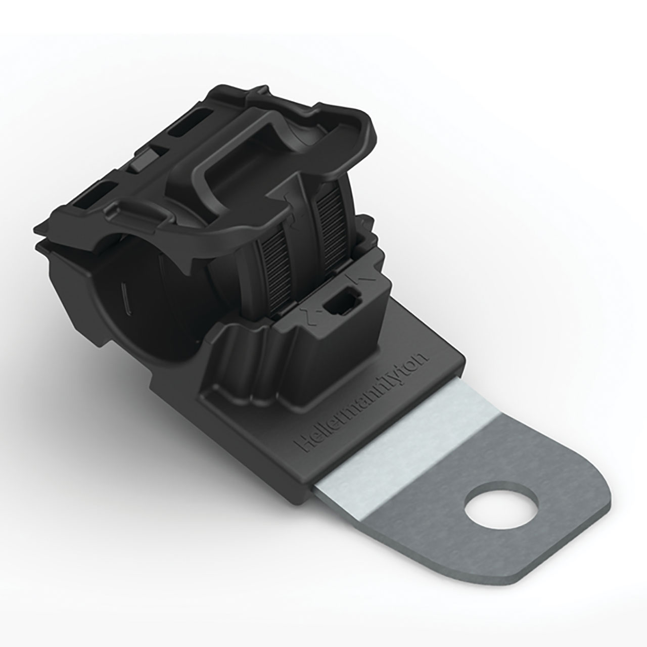 Ratchet P-Clamp, 0.52 - 0.77" Bundle Dia, 15° Short, 0.51" Hole Dia, PA66HIRHSUV/SS304, Black, 280/ctn