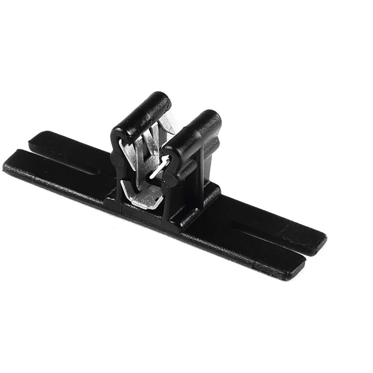 Edge Clip and Tape Clip, EC15, Panel Thickness 0.04" - 0.12", 1.6" Long, PA66HIRHS, Black, 500 per Package