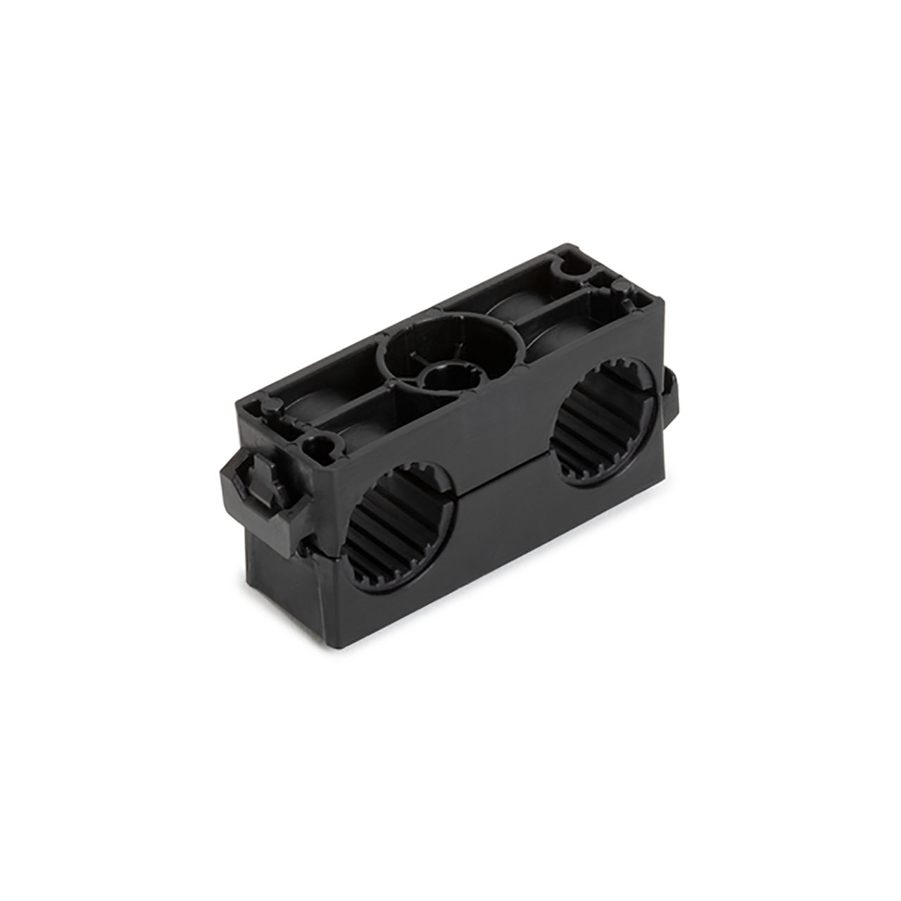 Dual Bundle High Voltage Clamp, Anti-Rotation, 17 mm Bundle Dia, PA66GF15%/TPE, Black, 400/ctn