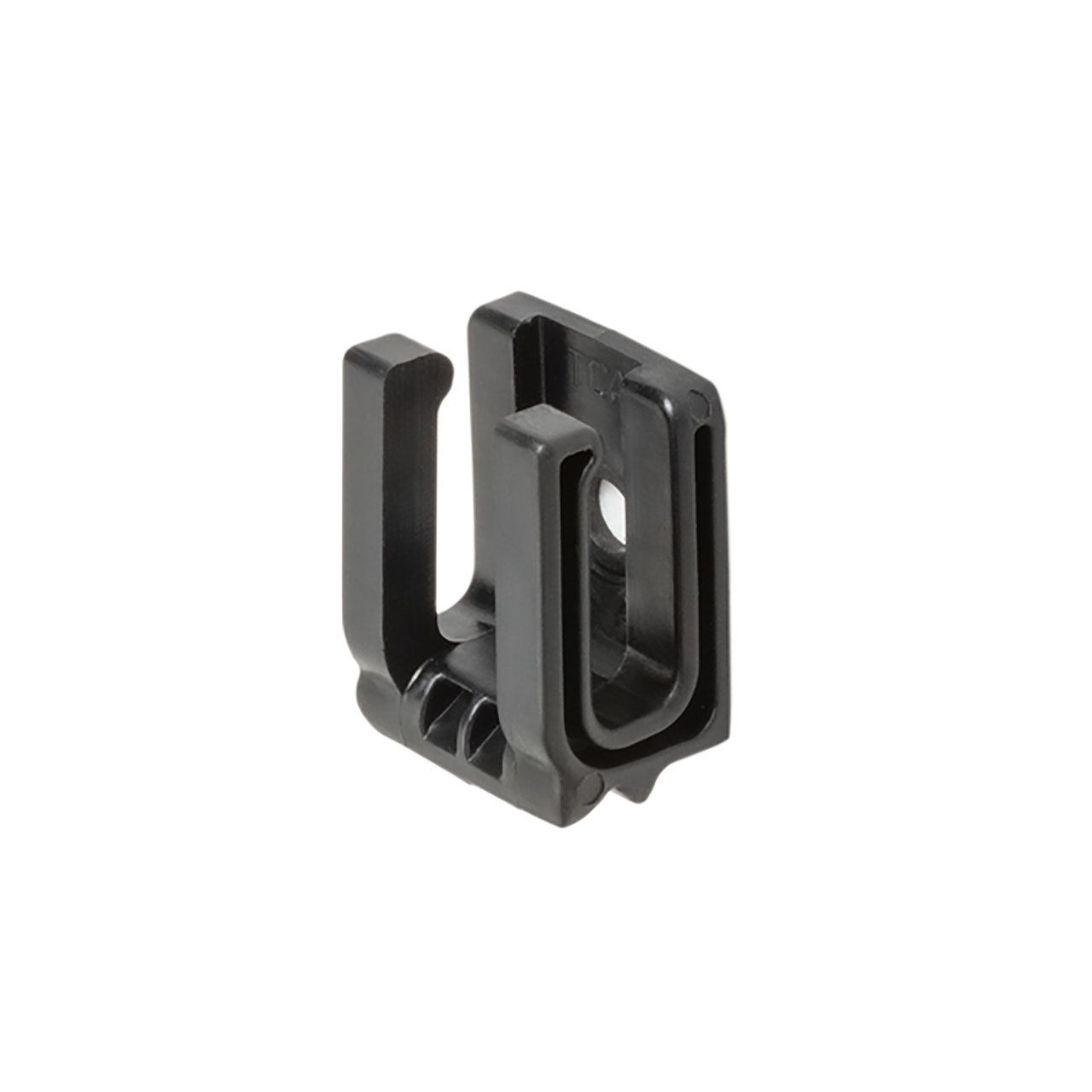 Cradle Mount With Screw Attachment, 0.24" Cradle Area, M4 Screw Hole Dia, PA66STHS, Black, 100 per Package