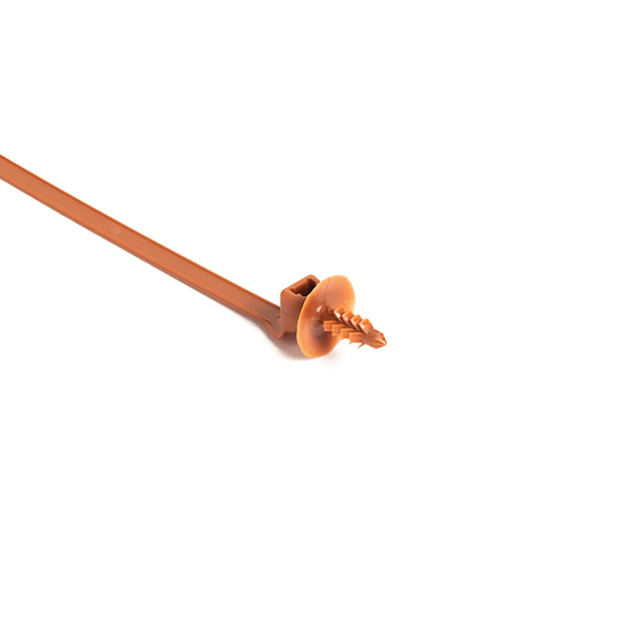 Cable Tie 1-Piece with Fir Tree Mount with Disc, 8"L, M6 Threaded Hole, PA46, Brown, 500 per Package