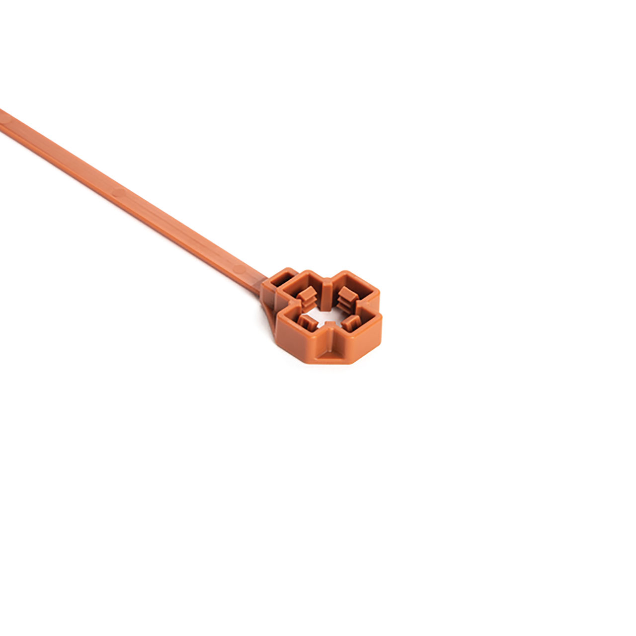 Low Profile M12 Stud Mount Tie, 7.5" Tie, 80lb Tensile Strength, PA46, Brown, 2000 per Package