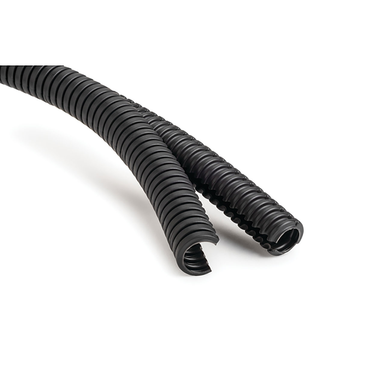 HelaGuard Non-Metallic Conduit, Double Slit, 1.00" Dia, PP, Black, 82 ft/Std. Reel