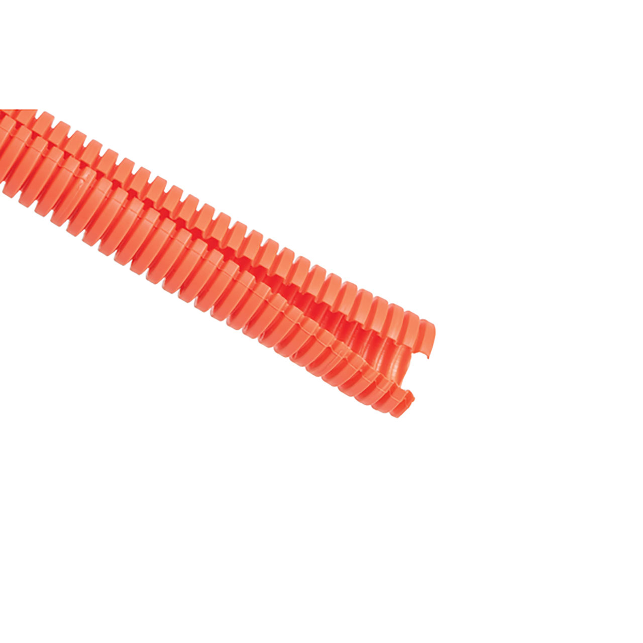 Convoluted Tubing, Split, 0.38" Dia, PP-FR, Orange, 1800 ft/carton