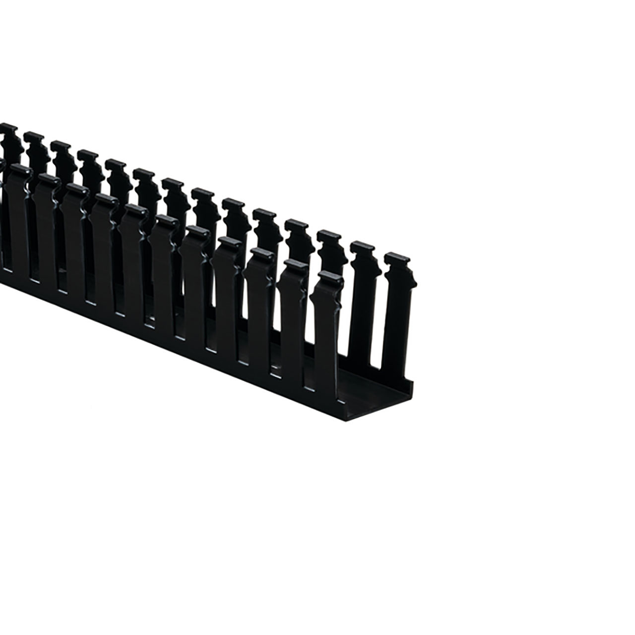 Slotted Wall Wiring Duct, 2" x 3", Non-Adhesive, PVC, Black, 30ft/Box