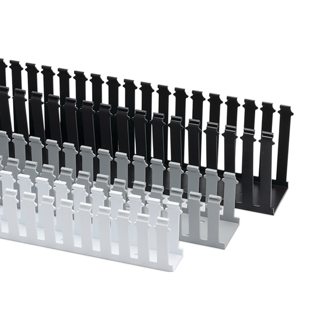 Slotted Wall Wiring Duct, 2" x 5", Non-Adhesive, PVC, Black, 30ft/box