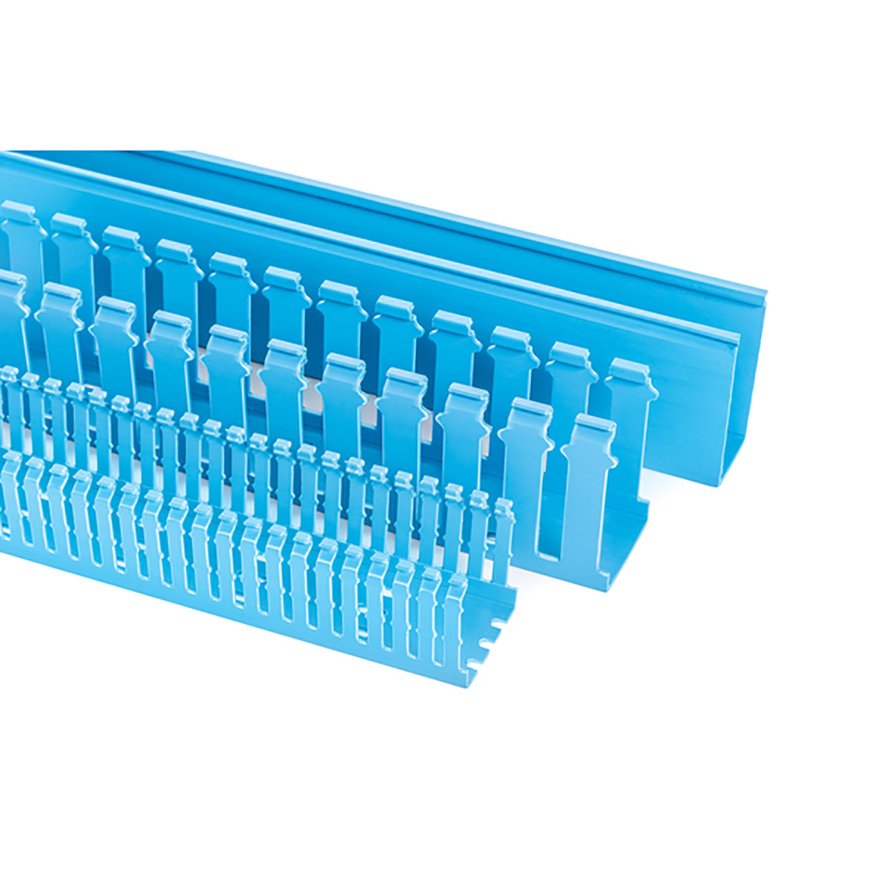 Slotted Wall Wiring Duct, 2" x 4", Non-Adhesive, PVC, Intrinsic Blue, 120ft/Carton