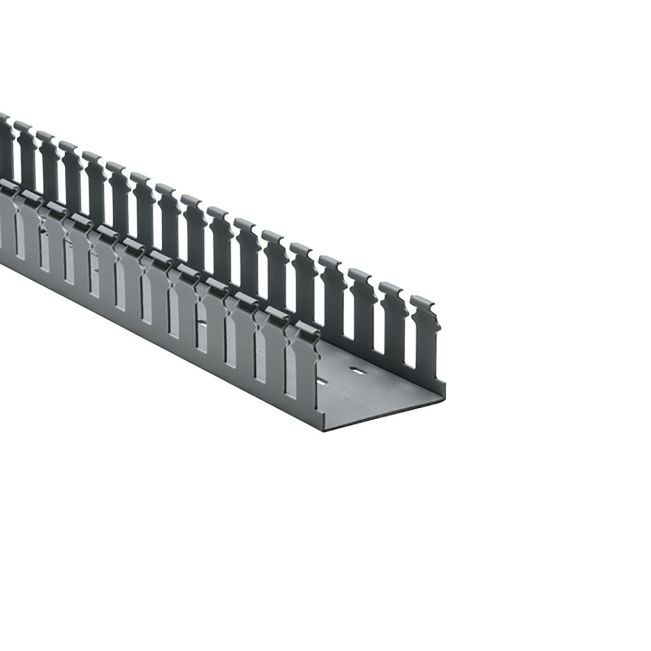 Slotted Wall Wiring Duct, 3" x 2", Non-Adhesive, PVC, Gray, 120ft/Carton