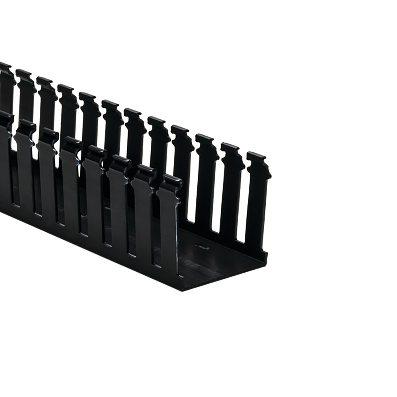 Slotted Wall Wiring Duct, 3" x 3", Non-Adhesive, PVC, Black, 120ft/Carton