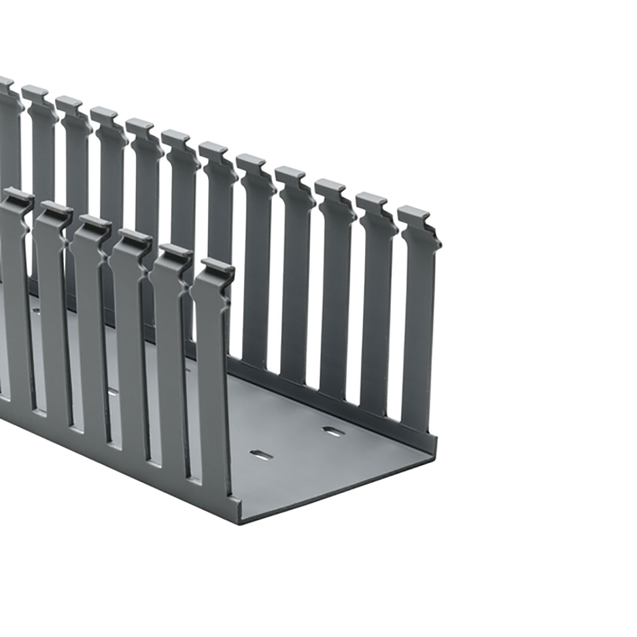 Slotted Wall Wiring Duct, 3" x 3", Non-Adhesive, PVC, Gray, 30ft/Box