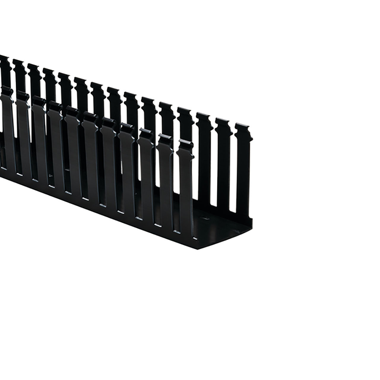 Slotted Wall Wiring Duct, 3" x 4", Non-Adhesive, PVC, Black, 120ft/Carton