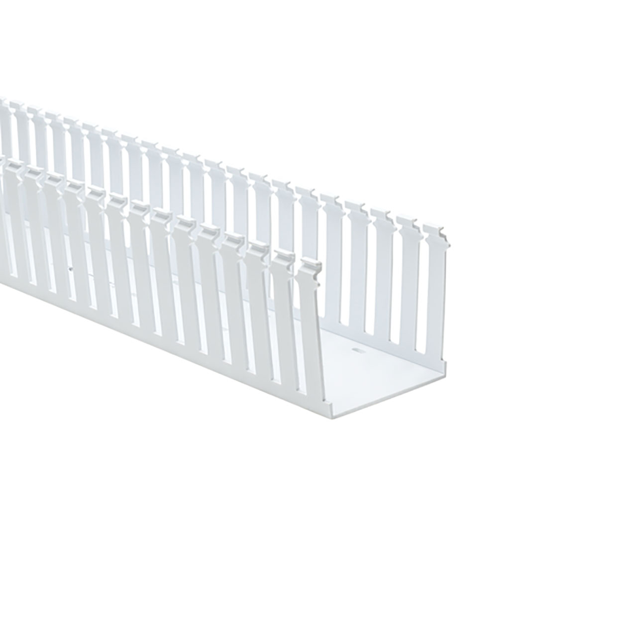 Slotted Wall Wiring Duct, 4" x 4", Non-Adhesive, PVC, White, 120ft/Carton