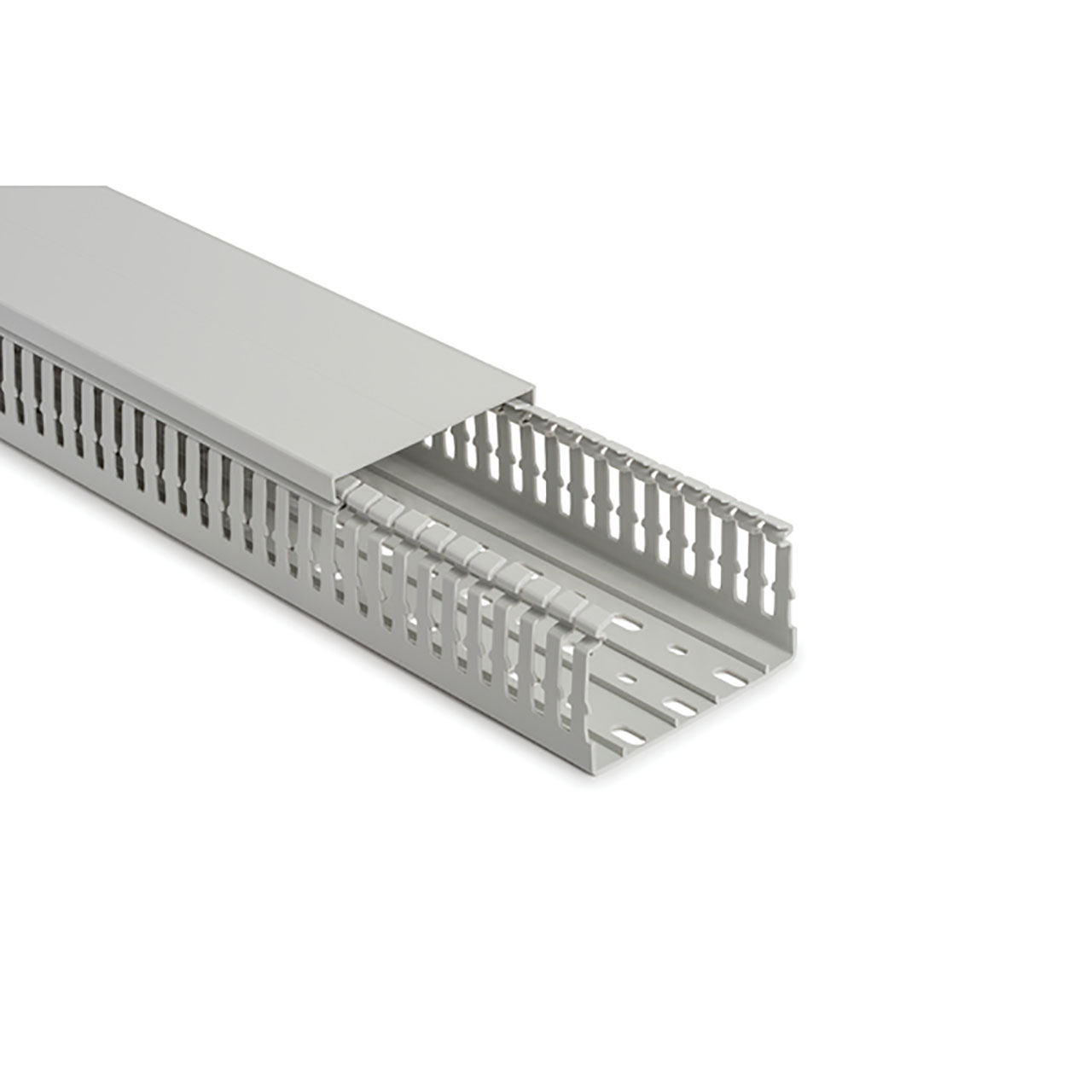 Halogen Free Slotted Wiring Duct & Cover, without Adhesive, 120mm x 60mm, Piece/ABS, Gray, 12 m/Box
