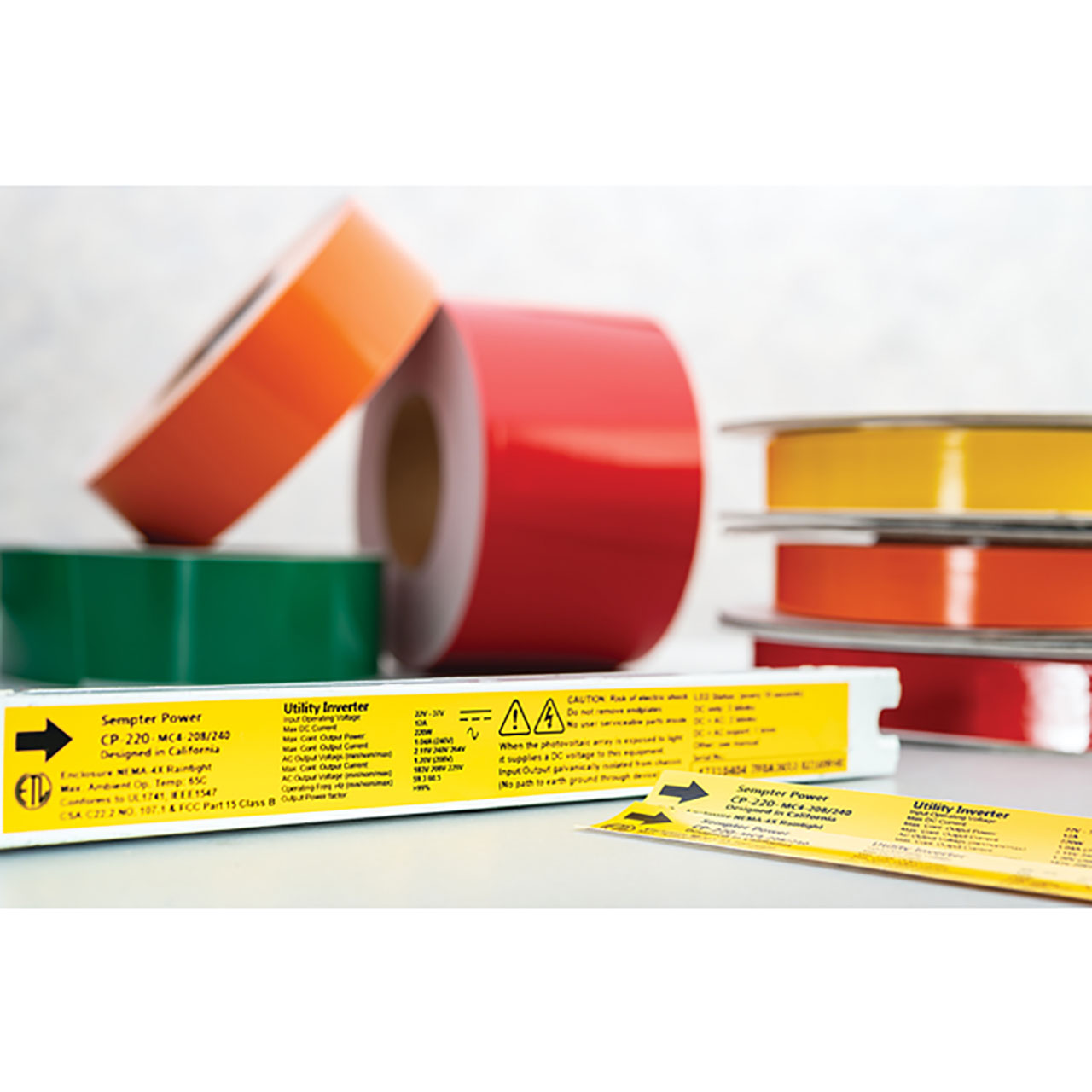 Thermal Transfer Adhesive Labels, Solid Color Continuous Roll, 4.0 x 250', UV Stable VL, Green, 250 ft/roll
