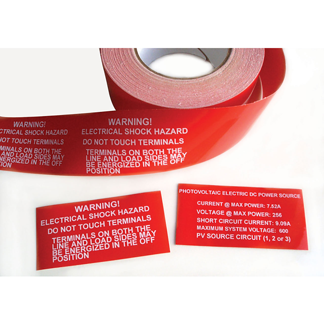 Adhesive Labels, Solid Color Continuous Roll, 1.0" x 250', UV Stable PET, Red, 250ft/roll