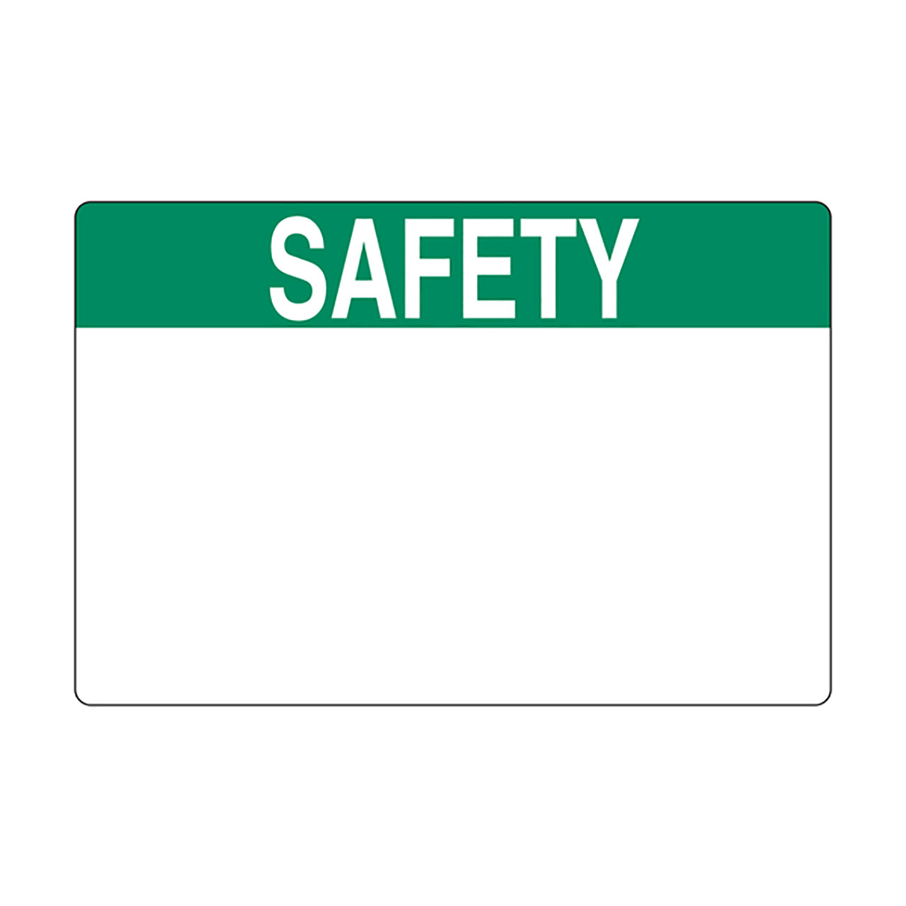 Pre-Printed Header Label, SAFETY, 3.0" x 2.0", PET, Green, 250/roll